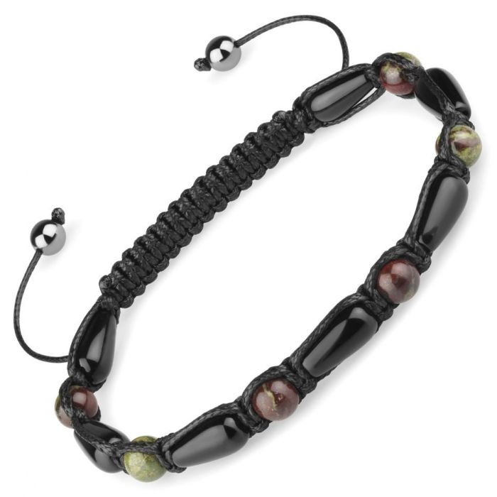 Braided Shambhala Bracelet Everiot Select LNS-2288 made of agate and jasper