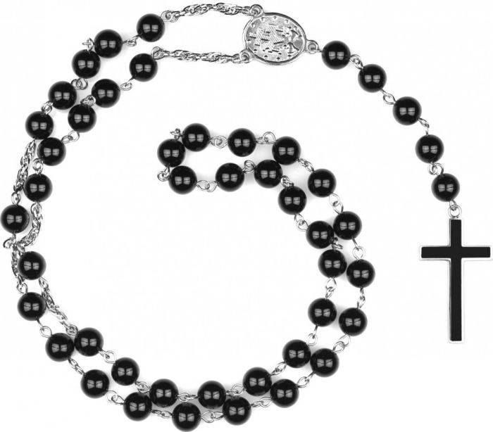 Men's rosary with cross Everiot Select LNS-3059 made of agate