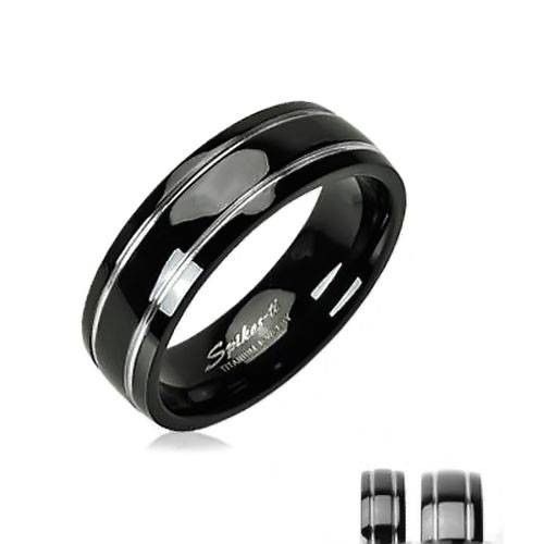 Spikes R-TI-0523 black titanium ring