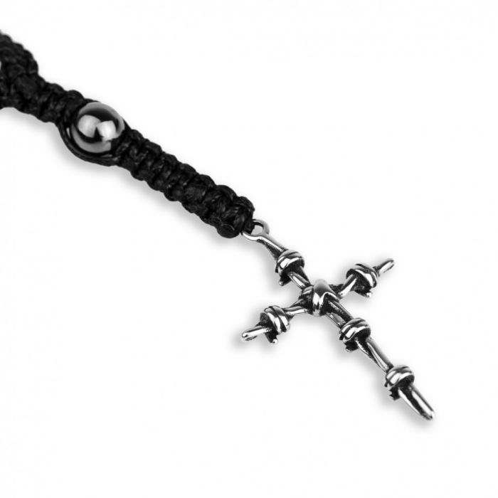 Everiot Select LNS-3019 Men's Rosary Bracelet made of hematite with cross