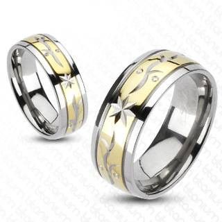 TATIC R-TM-3053 titanium ring, two-color with beautiful patterns