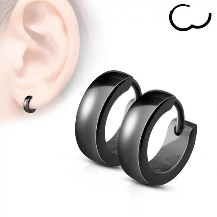 TATIC SE2003-K Black Steel Earrings-Rings