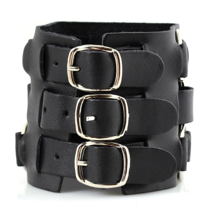 Men's Scappa L-709 Leather Bracelet Black