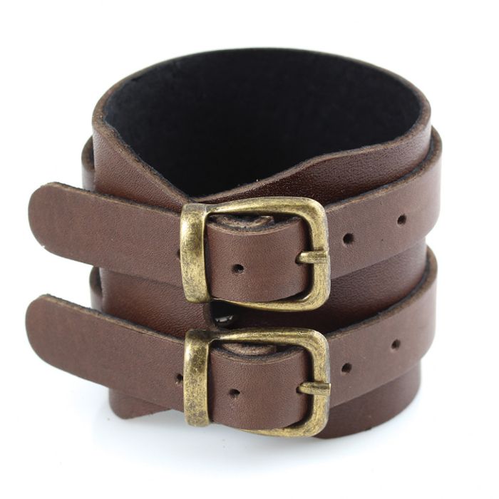 Scappa A-103 wide men's bracelet in brown leather