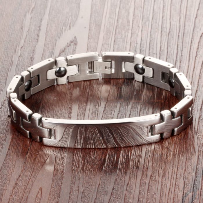 Everiot SB-XP-15289 Steel Bracelet with Engraving Plate