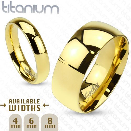 Spikes R-TI-4383 yellow gold colored titanium ring (wedding band)