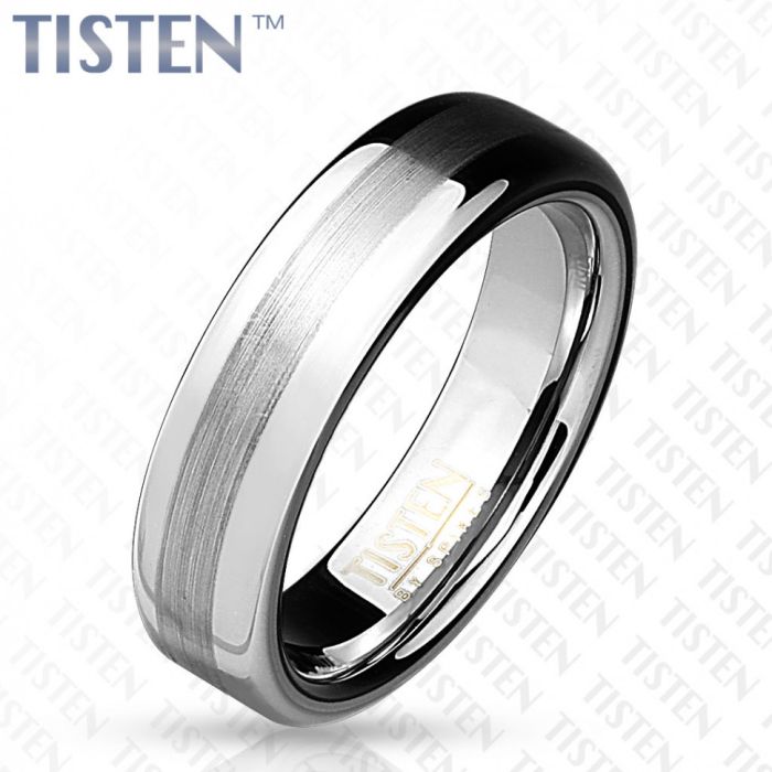 Tisten Titanium Tungsten Ring R-TS-017 with Matte Band