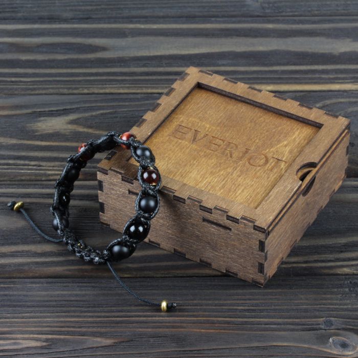 Men's Shambhala Bracelet Everiot Select LNS-3043 made of bull's eye stone and agate