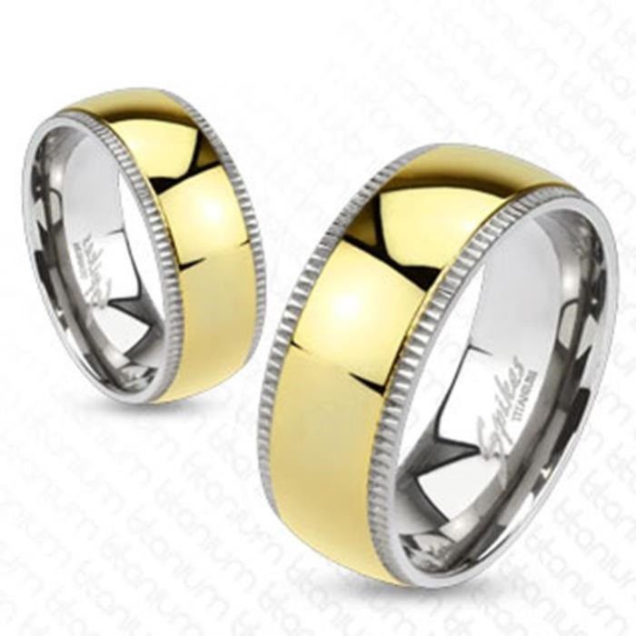 Spikes R-TI-4378 Gold Plated Titanium Ring