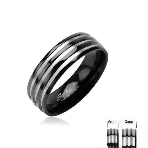 Spikes Black Titanium Ring R-TI-0715