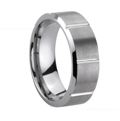Lonti TU-028049 Uncoated Tungsten Carbide Men's Ring