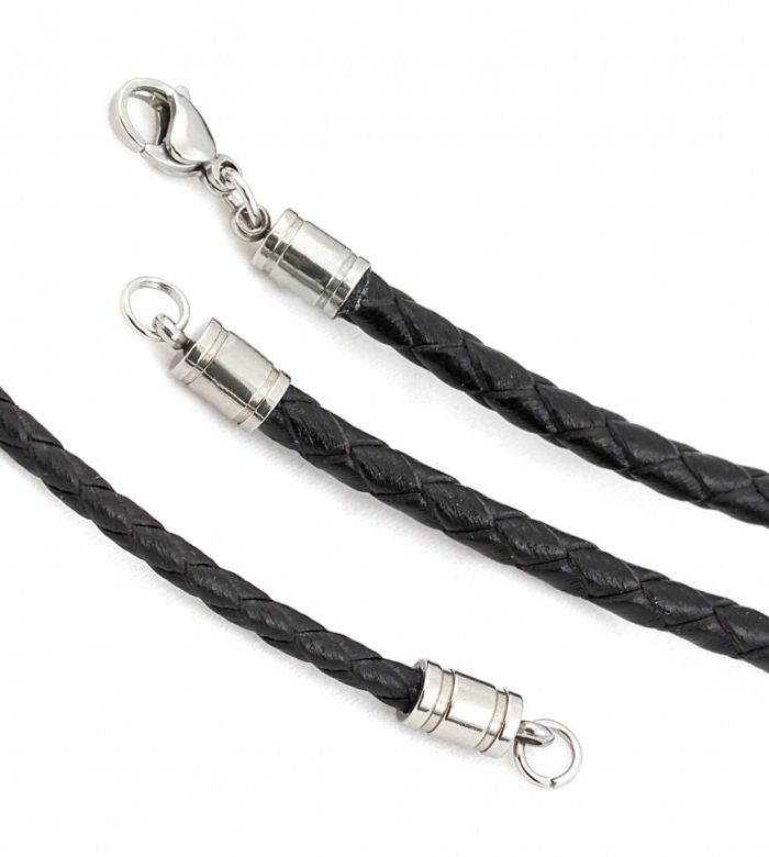 Everiot Select LC-B Braided Leather Lanyard Black