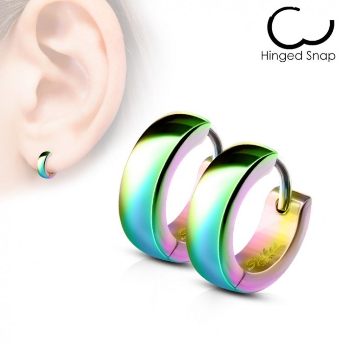 TATIC SE2003-W Steel Earrings-Rings with Multicolored Shimmer