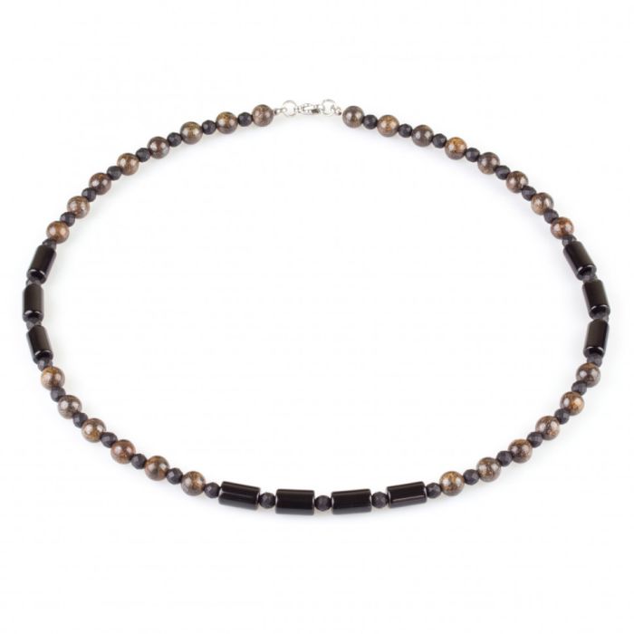 Men's Choker Everiot Select LNS-3054 made of agate and bronzite