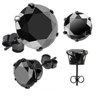 Black TATIC SERDK-K 3 to 10 mm Carnation Earrings with Phianite