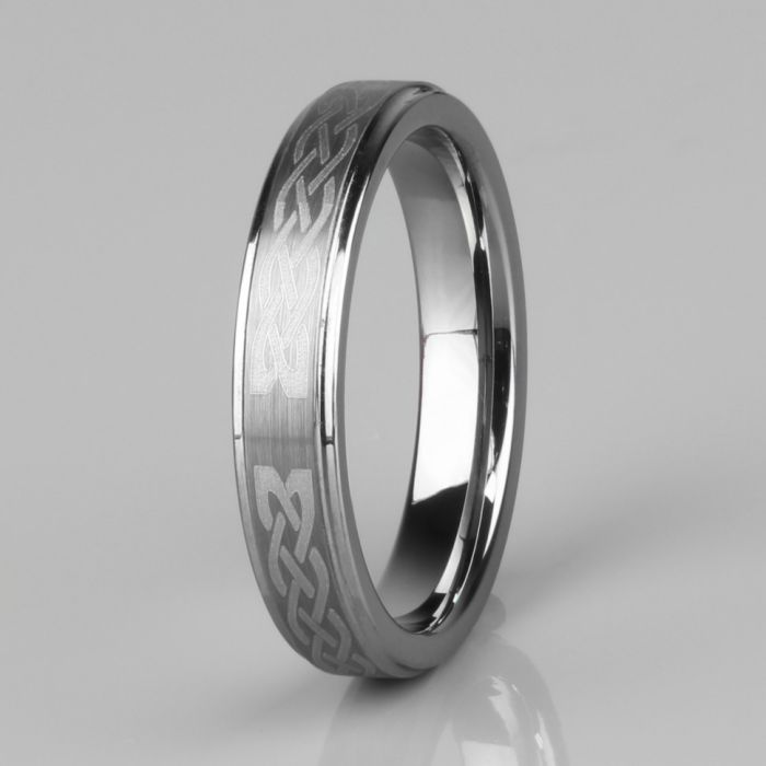 Lonti R-TG-0205 Tungsten Carbide Ring with Celtic Ornament