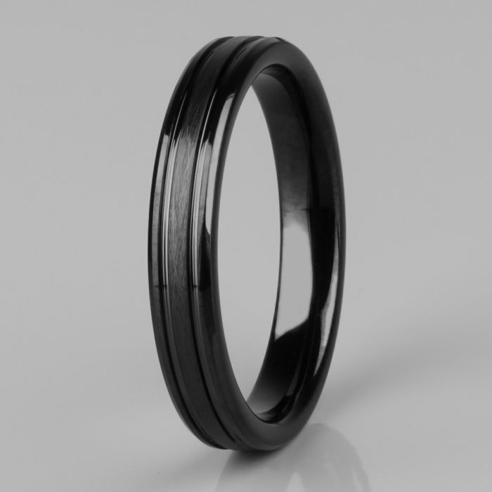 Lonti RTG-4323 Black Tungsten Carbide Ring