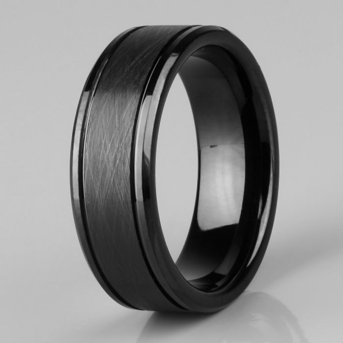 Lonti RTG-4323 Black Tungsten Carbide Ring