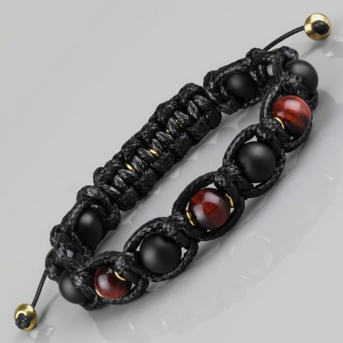 Men's Shambhala Bracelet Everiot Select LNS-3043 made of bull's eye stone and agate