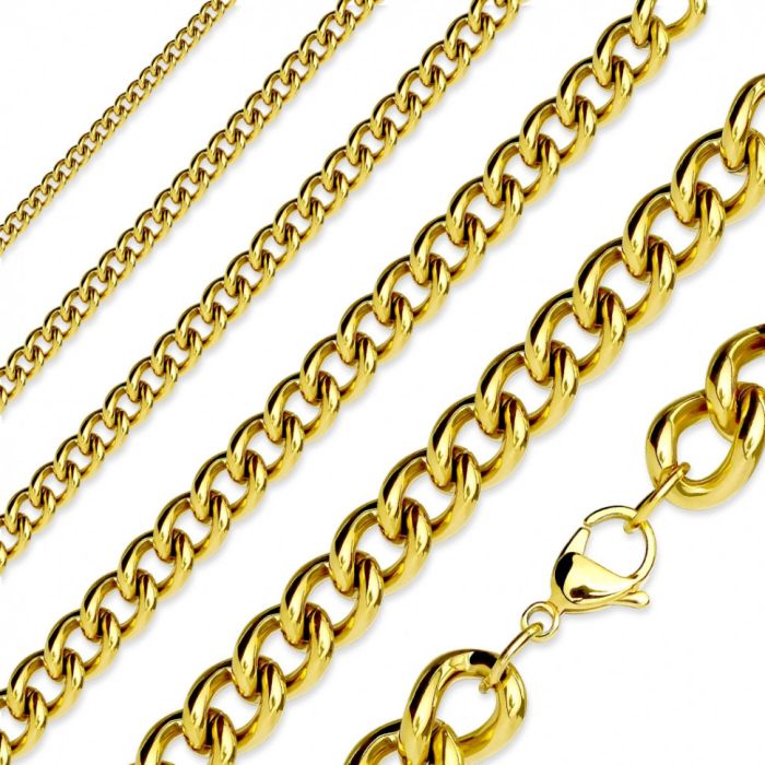 Spikes SSN02 Yellow Gold Plated Steel Chain