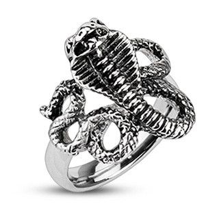Men's Steel Ring TATIC --R-H2098 in the form of snake - cobra