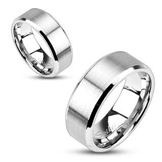 Spikes R-M0018 brushed steel wedding ring, 4, 6 and 8 mm wide