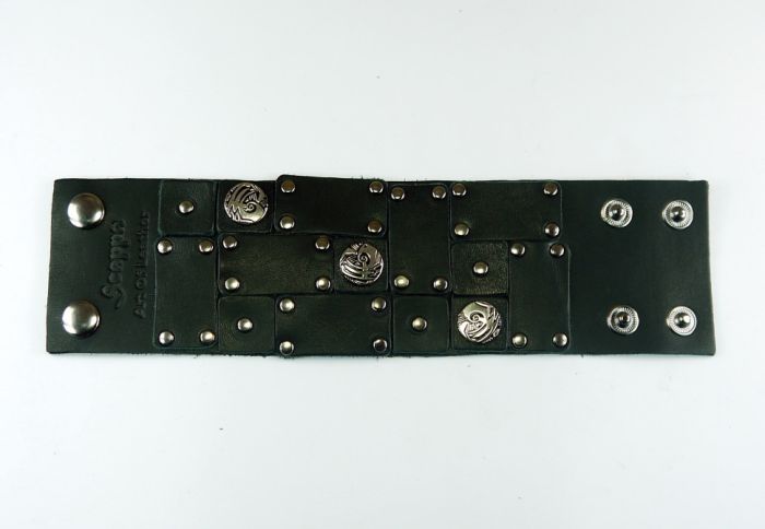 Men's Scappa P-609 Leather Bracelet Black
