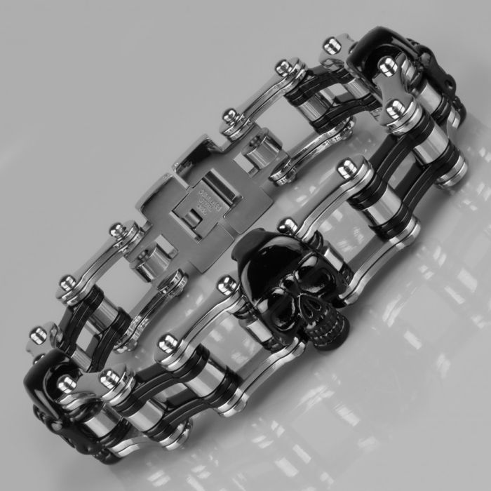 Everiot SB-MJ-07 Men's Steel Chain Bracelet with Skulls