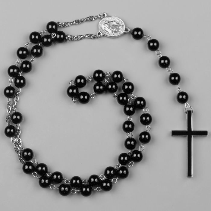Men's rosary with cross Everiot Select LNS-3059 made of agate