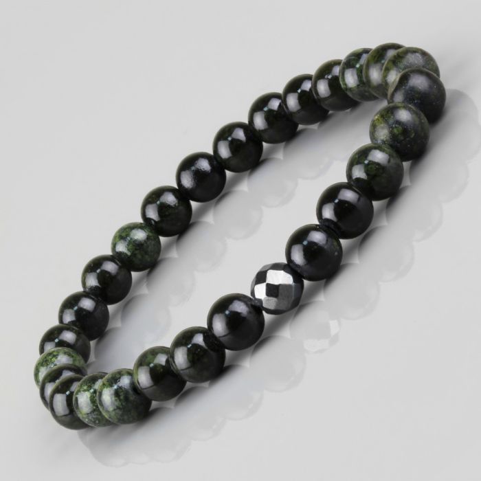 Everiot Select LNS-8034 Bracelet made of serpentine stone and hematite