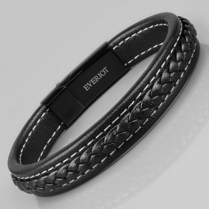 Men's Everiot BC-MJ-1558 leather bracelet in classic style