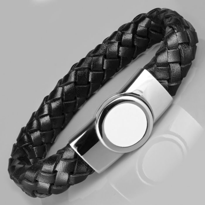 Men's Everiot BC-MJ-1825 Braided Leather Bracelet