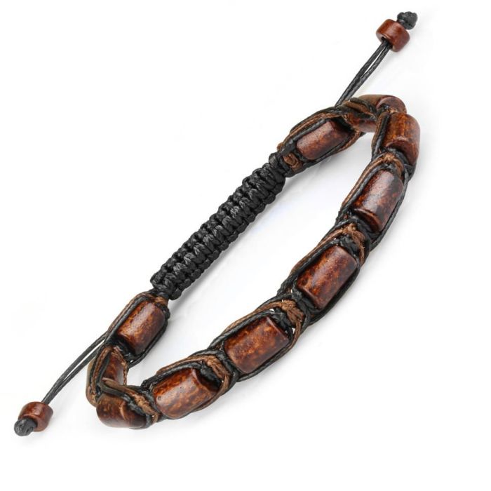Everiot Select LNS-2079  Ceramic Beads Braided Shambhala Bracelet